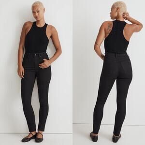 NWT Madewell Tall Curvy High Rise Skinny‎ Jeans in Black Frost 25T NM862